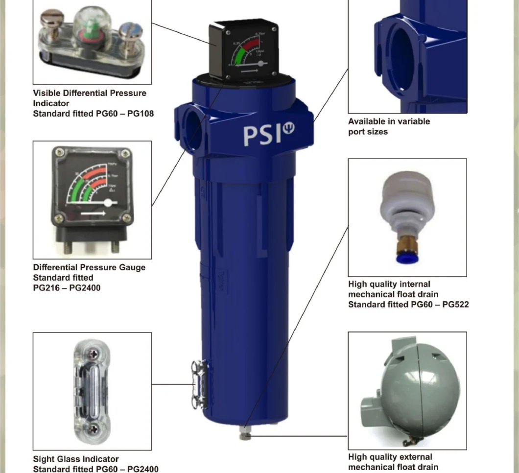 Oil Mist Filter 0.01mg/M³ Oil Removal Filter